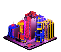 Isometric building arrangement png