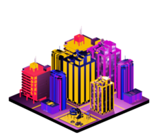 Retro isometric building png