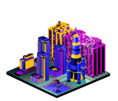 Isometric building in retro style png