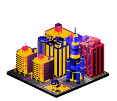 Isometric building arrangement png