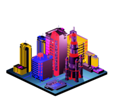 Isometric building arrangement png