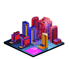 Isometric building in retro style png