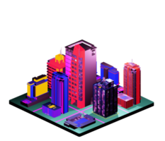 Retro isometric building png