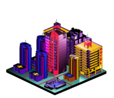 Retro isometric building png