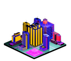 Isometric building in retro style png