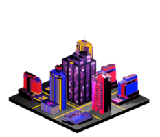 Isometric building in retro style png