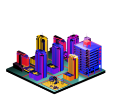 Isometric building arrangement png