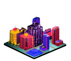 Retro isometric building png