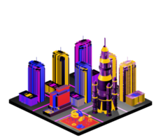 Isometric building arrangement png