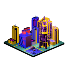 Isometric building arrangement png