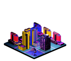 Retro isometric building png