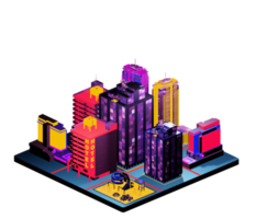 Isometric building in retro style png