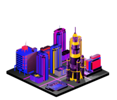 Isometric building in retro style png