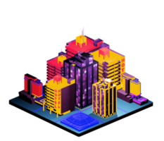 Isometric building in retro style png