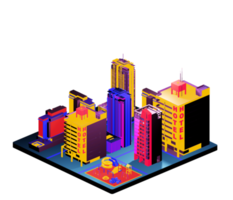 Isometric building in retro style png