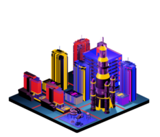 Isometric building in retro style png