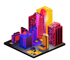 Isometric building in retro style png