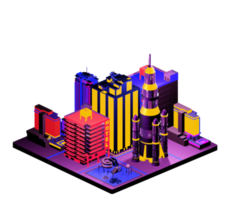 Isometric building arrangement png