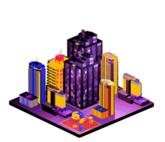 Isometric building arrangement png