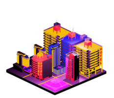 Isometric building arrangement png