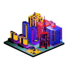 Isometric building arrangement png