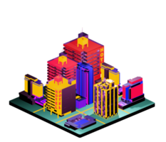 Isometric building arrangement png