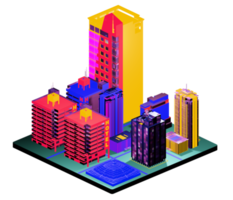 Isometric building arrangement png