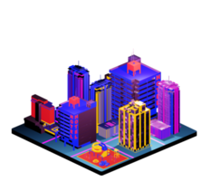 Isometric building arrangement png