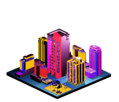 Isometric building arrangement png