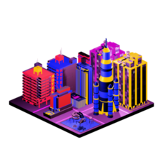 Isometric building in retro style png