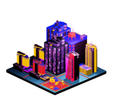 Isometric building arrangement png