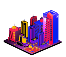 Retro isometric building png