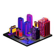 Retro isometric building png