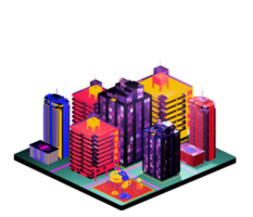 Isometric building in retro style png