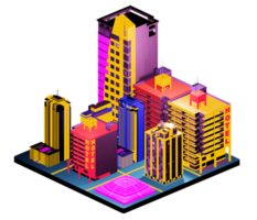 Isometric building in retro style png