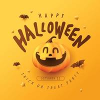 Happy Halloween banner or party invitation background with pumpkin Festive Elements Halloween vector