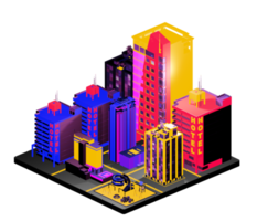 Isometric building arrangement png