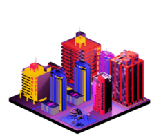 Isometric building arrangement png