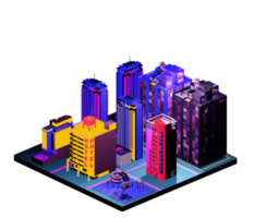 Isometric building arrangement png