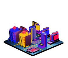 Isometric building arrangement png