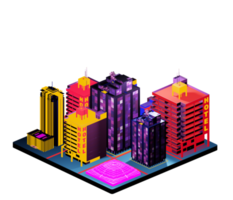 Retro isometric building png