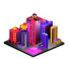 Retro isometric building png