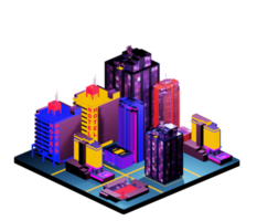 Retro isometric building png