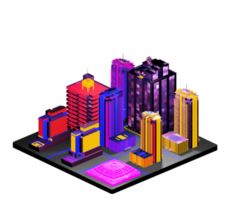 Isometric building in retro style png