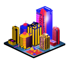 Isometric building arrangement png