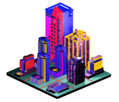 Isometric building arrangement png