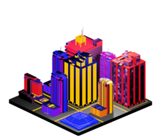 Isometric building arrangement png