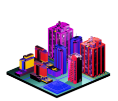 Isometric building in retro style png