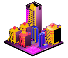 Isometric building arrangement png