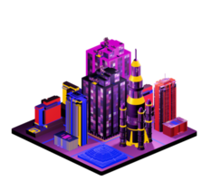 Isometric building arrangement png